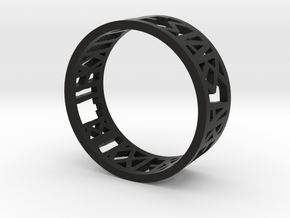 Hamlet Quote Ring_Bend in Black Premium Versatile Plastic