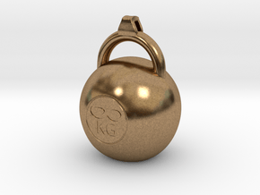 Kettleble pendant in Natural Brass
