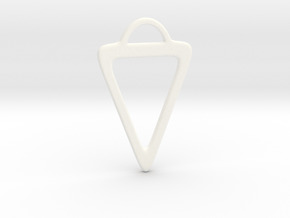 Triangle Pendant in White Processed Versatile Plastic