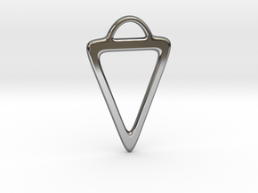 Triangle Pendant in Fine Detail Polished Silver