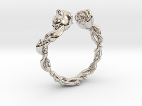 Roses Ring in Rhodium Plated Brass: 5 / 49