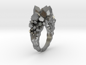 Crystal Ring size 6,5 in Natural Silver