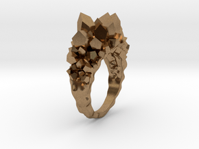 Crystal Ring size 6,5 in Natural Brass