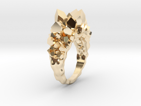 Crystal Ring size 6,5 in 14k Gold Plated Brass