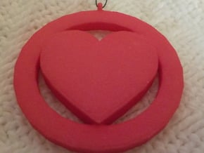 Heart Pendant in Pink Processed Versatile Plastic