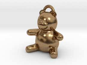 Tiny Teddy Bear w/loop in Natural Brass
