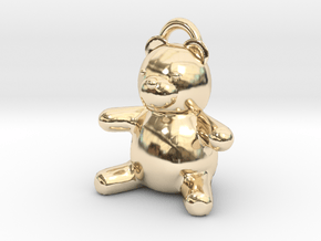 Tiny Teddy Bear w/loop in 14k Gold Plated Brass