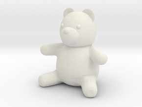 Tiny Teddy Bear (no loop) in White Natural Versatile Plastic