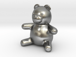 Tiny Teddy Bear (no loop) in Natural Silver