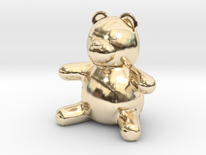 Tiny Teddy Bear (no loop) in 14k Gold Plated Brass