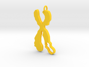 XL Chromosome Deletion Pendant (2x Thickness) in Yellow Processed Versatile Plastic