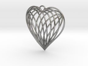Woven Heart in Natural Silver
