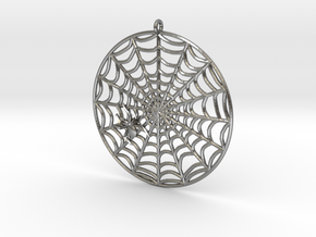 Spiderweb Pendant in Natural Silver