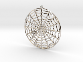 Spiderweb Pendant in Rhodium Plated Brass