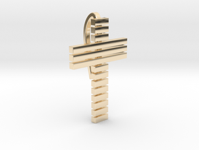 Majestic lines cross in 14k Gold Plated Brass