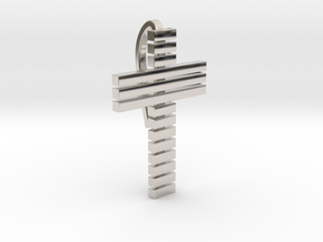 Majestic lines cross in Rhodium Plated Brass