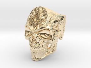 Masonic Mortality Ring in 14k Gold Plated Brass
