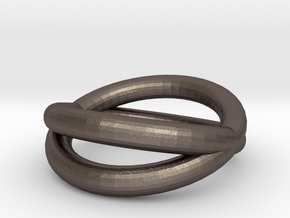 "Orbit Ring" (Thick) Size 6  in Polished Bronzed Silver Steel