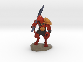 Color Dragonborn Warrior 10cm in Full Color Sandstone