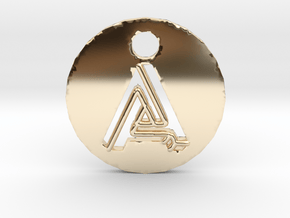 initial "A" pendant in 14k Gold Plated Brass