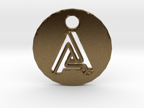 initial "A" pendant in Natural Bronze