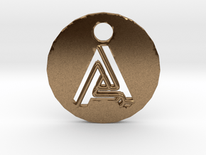 initial "A" pendant in Natural Brass