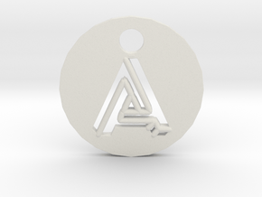initial "A" pendant in White Natural Versatile Plastic