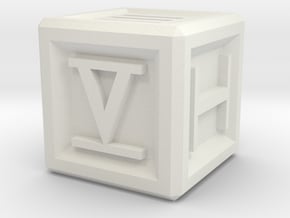 Roman Numeral D6 in White Natural Versatile Plastic