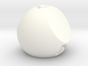 d3 Sphere Dice in White Processed Versatile Plastic