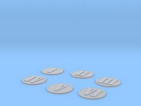 6 Basic Numbered Objective Markers in Tan Fine Detail Plastic