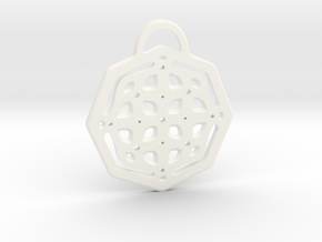 Fancy octagon. Pendant in White Processed Versatile Plastic