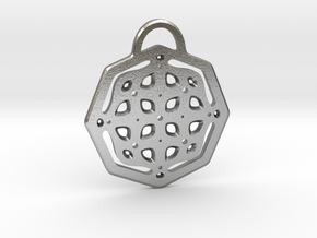 Fancy octagon. Pendant in Natural Silver