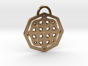 Fancy octagon. Pendant in Natural Brass