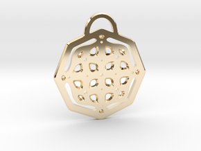 Fancy octagon. Pendant in 14k Gold Plated Brass