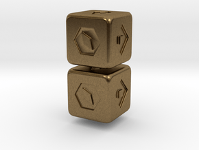 Han Solo's Sabacc Lucky Dice - Double for chain in Natural Bronze