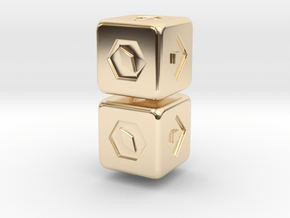 Han Solo's Sabacc Lucky Dice - Double for chain in 14k Gold Plated Brass