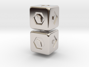 Han Solo's Sabacc Lucky Dice - Double for chain in Rhodium Plated Brass