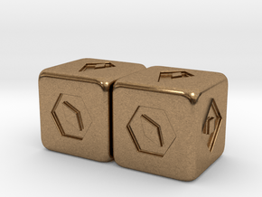Han Solo's Sabacc Lucky Dice - Double in Natural Brass