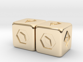 Han Solo's Sabacc Lucky Dice - Double in 14k Gold Plated Brass
