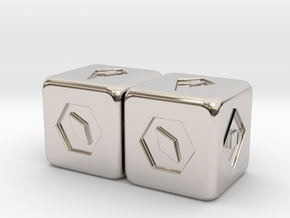 Han Solo's Sabacc Lucky Dice - Double in Rhodium Plated Brass