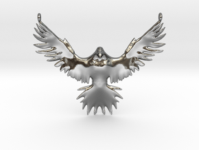 Falcon Amulet in Polished Silver