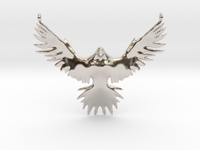 Falcon Amulet in Rhodium Plated Brass