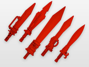 POTP Dinobots G1 Styled Swords (Slug's half guard) in Red Processed Versatile Plastic