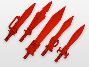 POTP Dinobots G1 Styled Swords in Red Processed Versatile Plastic