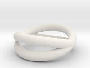 "Orbit Ring" (Thick) Size 6  in White Natural Versatile Plastic