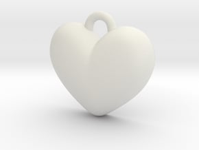 Batman Kisses Heart Pendant in White Natural Versatile Plastic: Extra Small