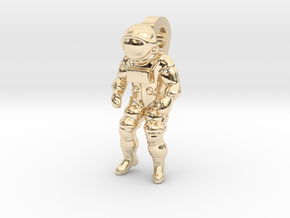 Astronaut Earring Pendant / 21mm in 14K Yellow Gold