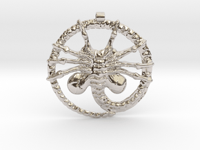 Facehugger - Amulet - Alien in Rhodium Plated Brass