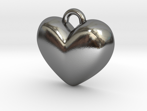 Batman Kisses Heart Pendant in Polished Silver: Extra Small