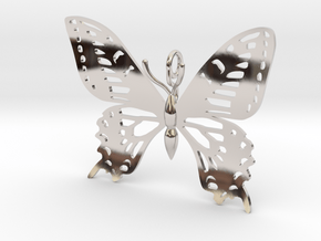 Butterfly Pendant vs 02 in Rhodium Plated Brass